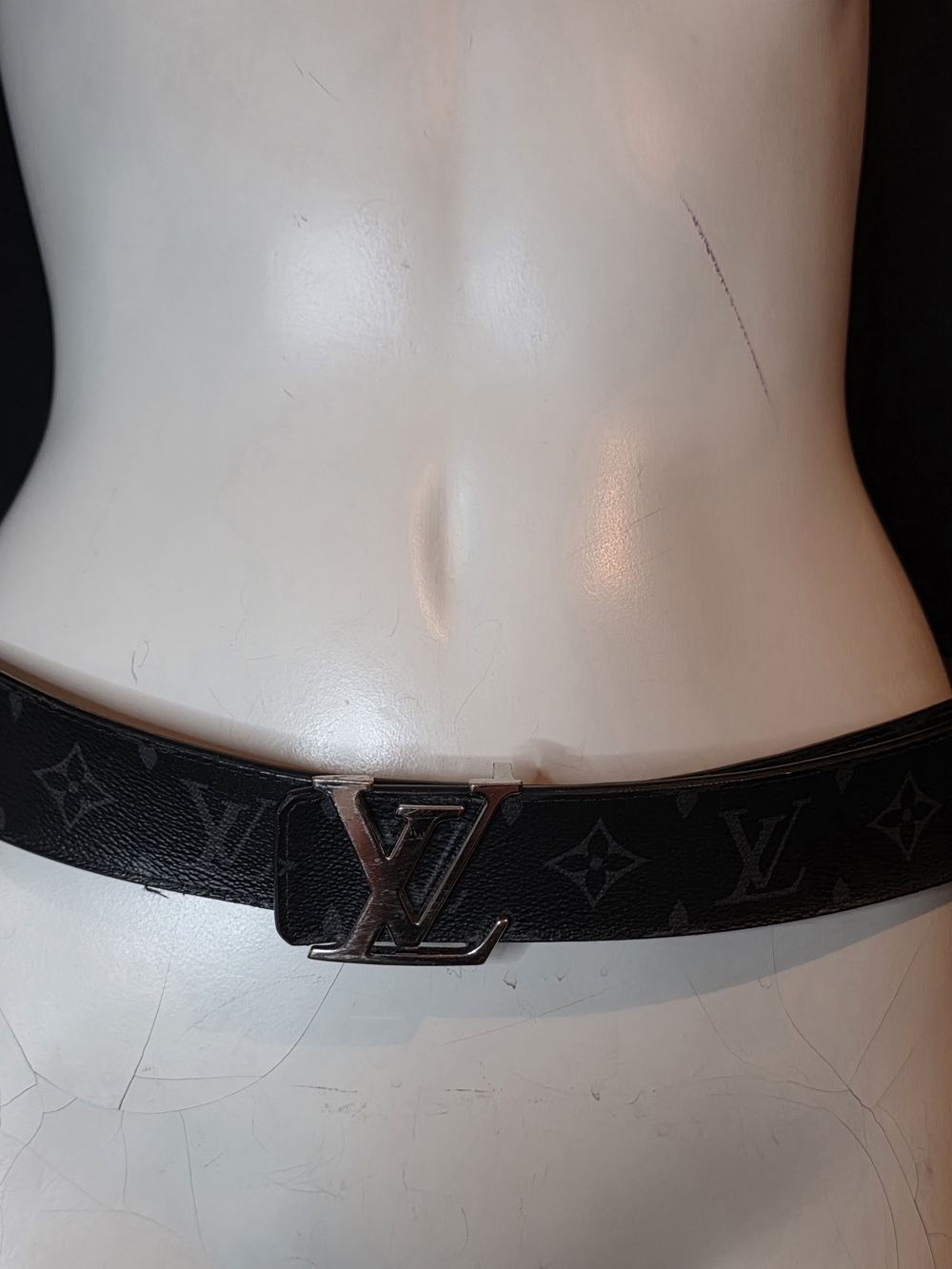 Mens LV 36" Reversible Black Gray 40MM M0535 Belt